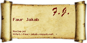 Faur Jakab névjegykártya